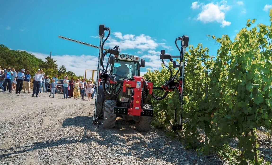 Modern wine making equipments showed in the Kuban 